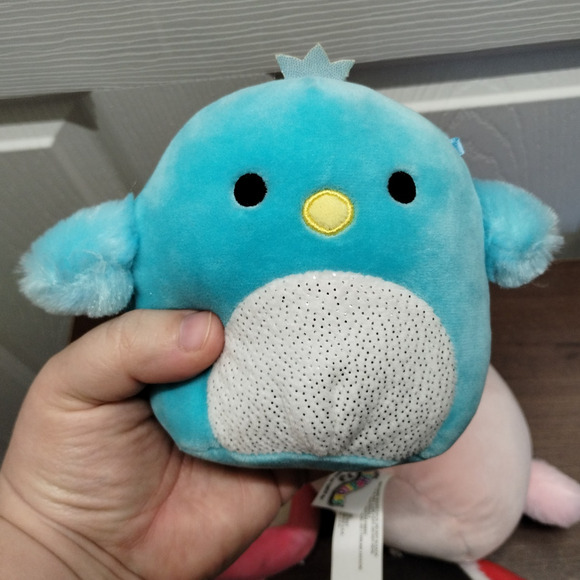 Set of 2 Squishmallows Harmony Pink Easter Chick Cecelia Blue Swan 5" Plushies - Picture 3 of 5